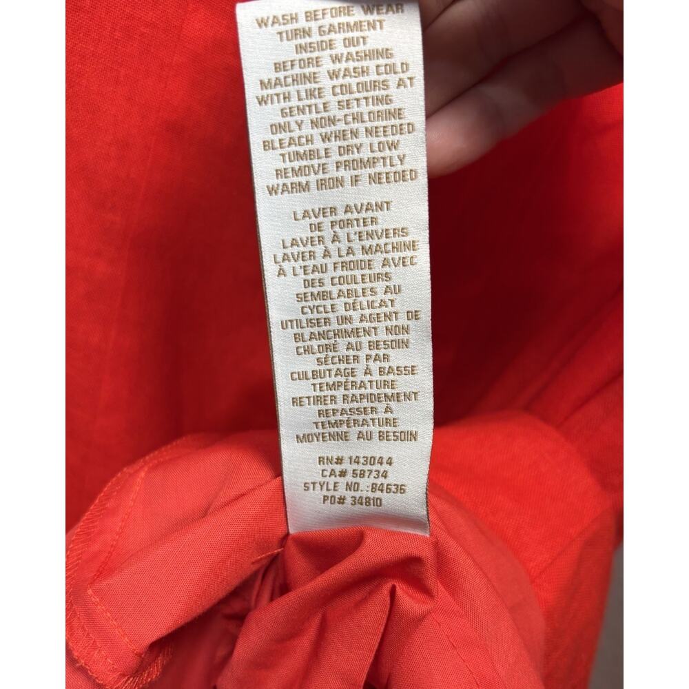 Caroline Constas Whipstitch Trim A-Line Linen Blend Midi Dress Cherry Red SZ 10 - Picture 12 of 12